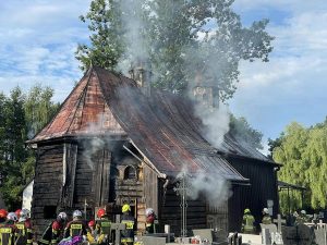 Pożar w zabytkowym kościele św. Heleny w Nowym Sączu