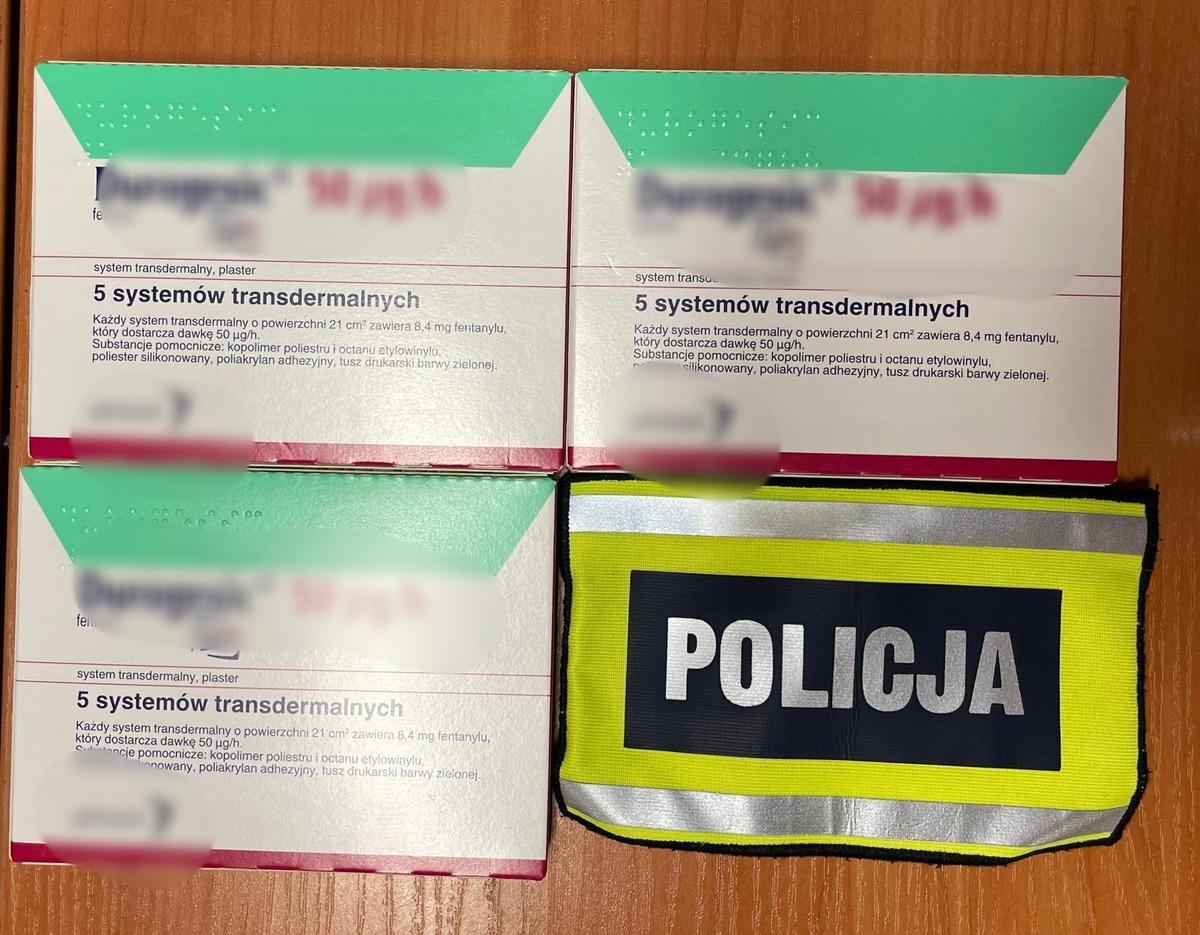 Żuromińska policja zatrzymała mężczyznę z plastrami fentanylu